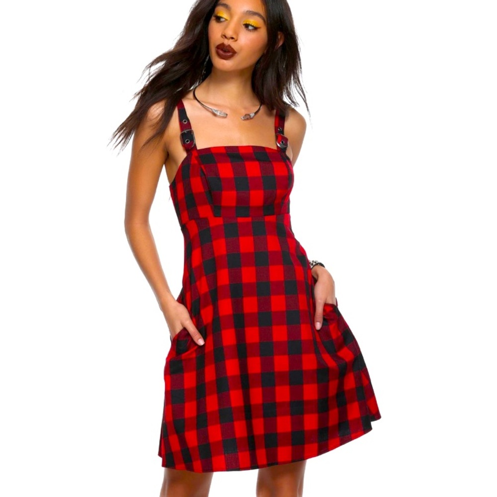 Hot Topic Plaid Buckle Dress